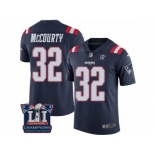 Men's Nike New England Patriots #32 Devin McCourty Limited Navy Blue Rush Super Bowl LI Champions NFL Jersey