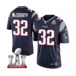 Men's Nike New England Patriots #32 Devin McCourty Limited Navy Blue Team Color Super Bowl LI 51 NFL Jersey