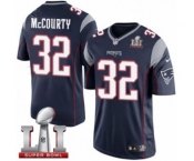 Men's Nike New England Patriots #32 Devin McCourty Limited Navy Blue Team Color Super Bowl LI 51 NFL Jersey