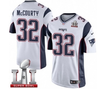 Men's Nike New England Patriots #32 Devin McCourty Limited White Super Bowl LI 51 NFL Jersey