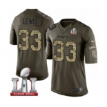 Men's Nike New England Patriots #33 Dion Lewis Limited Green Salute to Service Super Bowl LI 51 NFL Jersey