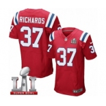 Men's Nike New England Patriots #37 Jordan Richards Elite Red Alternate Super Bowl LI 51 NFL Jersey