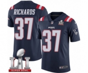 Men's Nike New England Patriots #37 Jordan Richards Limited Navy Blue Rush Super Bowl LI 51 NFL Jersey