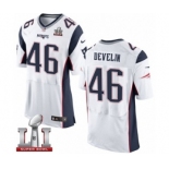 Men's Nike New England Patriots #46 James Develin Elite White Super Bowl LI 51 NFL Jersey