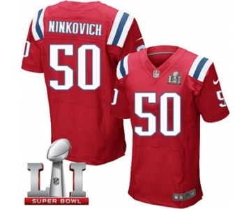 Men's Nike New England Patriots #50 Rob Ninkovich Elite Red Alternate Super Bowl LI 51 NFL Jersey