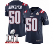 Men's Nike New England Patriots #50 Rob Ninkovich Limited Navy Blue Rush Super Bowl LI 51 NFL Jersey