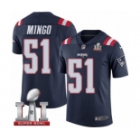 Men's Nike New England Patriots #51 Barkevious Mingo Limited Navy Blue Rush Super Bowl LI 51 NFL Jersey