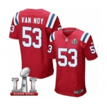 Men's Nike New England Patriots #53 Kyle Van Noy Elite Red Alternate Super Bowl LI 51 NFL Jersey