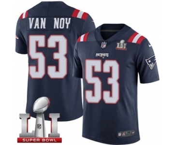 Men's Nike New England Patriots #53 Kyle Van Noy Limited Navy Blue Rush Super Bowl LI 51 NFL Jersey