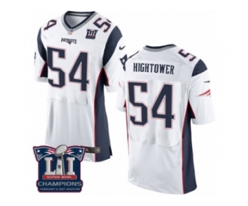 Men's Nike New England Patriots #54 Dont'a Hightower Elite White Super Bowl LI Champions NFL Jersey