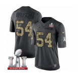 Men's Nike New England Patriots #54 Tedy Bruschi Limited Black 2016 Salute to Service Super Bowl LI 51 NFL Jersey