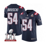 Men's Nike New England Patriots #54 Tedy Bruschi Limited Navy Blue Rush Super Bowl LI 51 NFL Jersey