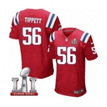 Men's Nike New England Patriots #56 Andre Tippett Elite Red Alternate Super Bowl LI 51 NFL Jersey