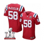 Men's Nike New England Patriots #58 Shea McClellin Elite Red Alternate Super Bowl LI 51 NFL Jersey