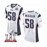 Men's Nike New England Patriots #58 Shea McClellin Elite White Super Bowl LI 51 NFL Jersey