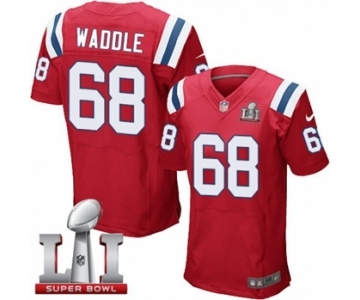 Men's Nike New England Patriots #68 LaAdrian Waddle Elite Red Alternate Super Bowl LI 51 NFL Jersey