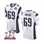 Men's Nike New England Patriots #69 Shaq Mason Elite White Super Bowl LI 51 NFL Jersey