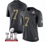 Men's Nike New England Patriots #7 Jacoby Brissett Limited Black 2016 Salute to Service Super Bowl LI 51 NFL Jersey