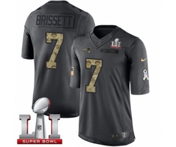 Men's Nike New England Patriots #7 Jacoby Brissett Limited Black 2016 Salute to Service Super Bowl LI 51 NFL Jersey