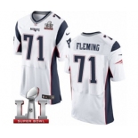 Men's Nike New England Patriots #71 Cameron Fleming Elite White Super Bowl LI 51 NFL Jersey