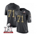 Men's Nike New England Patriots #71 Cameron Fleming Limited Black 2016 Salute to Service Super Bowl LI 51 NFL Jersey