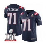 Men's Nike New England Patriots #71 Cameron Fleming Limited Navy Blue Rush Super Bowl LI 51 NFL Jersey