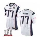 Men's Nike New England Patriots #77 Nate Solder Elite White Super Bowl LI 51 NFL Jersey