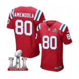 Men's Nike New England Patriots #80 Danny Amendola Elite Red Alternate Super Bowl LI 51 NFL Jersey