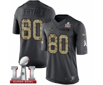 Men's Nike New England Patriots #80 Irving Fryar Limited Black 2016 Salute to Service Super Bowl LI 51 NFL Jersey