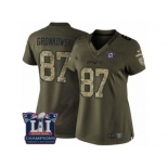 Men's Nike New England Patriots #87 Rob Gronkowski Limited Green Salute to Service Super Bowl LI Champions NFL Jersey