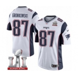 Men's Nike New England Patriots #87 Rob Gronkowski Limited White Super Bowl LI 51 NFL Jersey