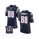 Men's Nike New England Patriots #88 Martellus Bennett Elite Navy Blue Team Color Super Bowl LI Champions NFL Jersey