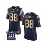 Men's Nike New England Patriots #88 Martellus Bennett Elite Navy Gold Team Color Super Bowl LI Champions NFL Jersey