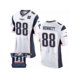 Men's Nike New England Patriots #88 Martellus Bennett Elite White Gold Super Bowl LI Champions NFL Jersey