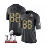 Men's Nike New England Patriots #88 Martellus Bennett Limited Black 2016 Salute to Service Super Bowl LI 51 NFL Jersey