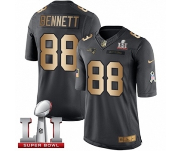 Men's Nike New England Patriots #88 Martellus Bennett Limited Black-Gold Salute to Service Super Bowl LI 51 NFL Jersey