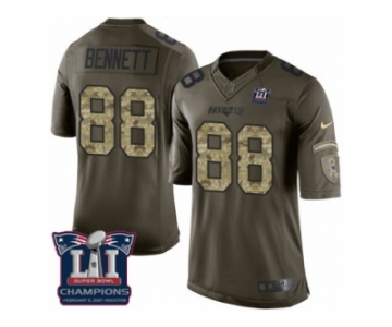 Men's Nike New England Patriots #88 Martellus Bennett Limited Green Salute to Service Super Bowl LI Champions NFL Jersey