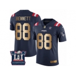 Men's Nike New England Patriots #88 Martellus Bennett Limited Navy Gold Rush Super Bowl LI Champions NFL Jersey