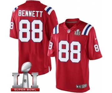 Men's Nike New England Patriots #88 Martellus Bennett Limited Red Alternate Super Bowl LI 51 NFL Jersey