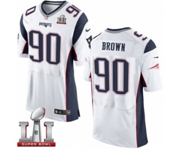 Men's Nike New England Patriots #90 Malcom Brown Elite White Super Bowl LI 51 NFL Jersey