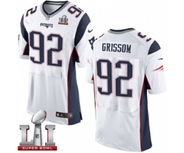 Men's Nike New England Patriots #92 Geneo Grissom Elite White Super Bowl LI 51 NFL Jersey