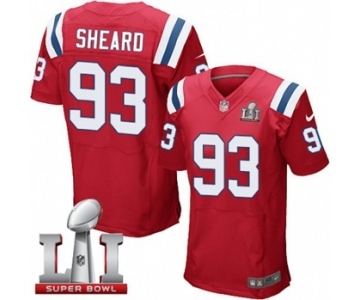 Men's Nike New England Patriots #93 Jabaal Sheard Elite Red Alternate Super Bowl LI 51 NFL Jersey