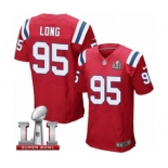 Men's Nike New England Patriots #95 Chris Long Elite Red Alternate Super Bowl LI 51 NFL Jersey