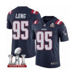 Men's Nike New England Patriots #95 Chris Long Limited Navy Blue Rush Super Bowl LI 51 NFL Jersey