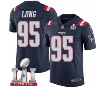 Men's Nike New England Patriots #95 Chris Long Limited Navy Blue Rush Super Bowl LI 51 NFL Jersey