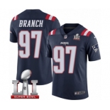 Men's Nike New England Patriots #97 Alan Branch Limited Navy Blue Rush Super Bowl LI 51 NFL Jersey