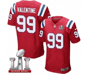 Men's Nike New England Patriots #99 Vincent Valentine Elite Red Alternate Super Bowl LI 51 NFL Jersey