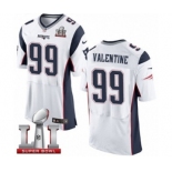 Men's Nike New England Patriots #99 Vincent Valentine Elite White Super Bowl LI 51 NFL Jersey