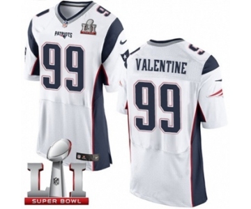 Men's Nike New England Patriots #99 Vincent Valentine Elite White Super Bowl LI 51 NFL Jersey