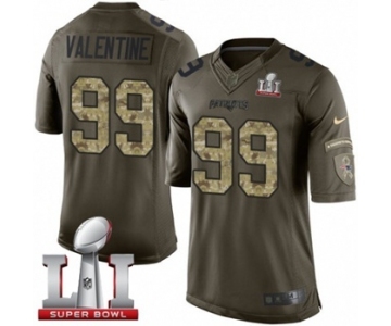 Men's Nike New England Patriots #99 Vincent Valentine Limited Green Salute to Service Super Bowl LI 51 NFL Jersey